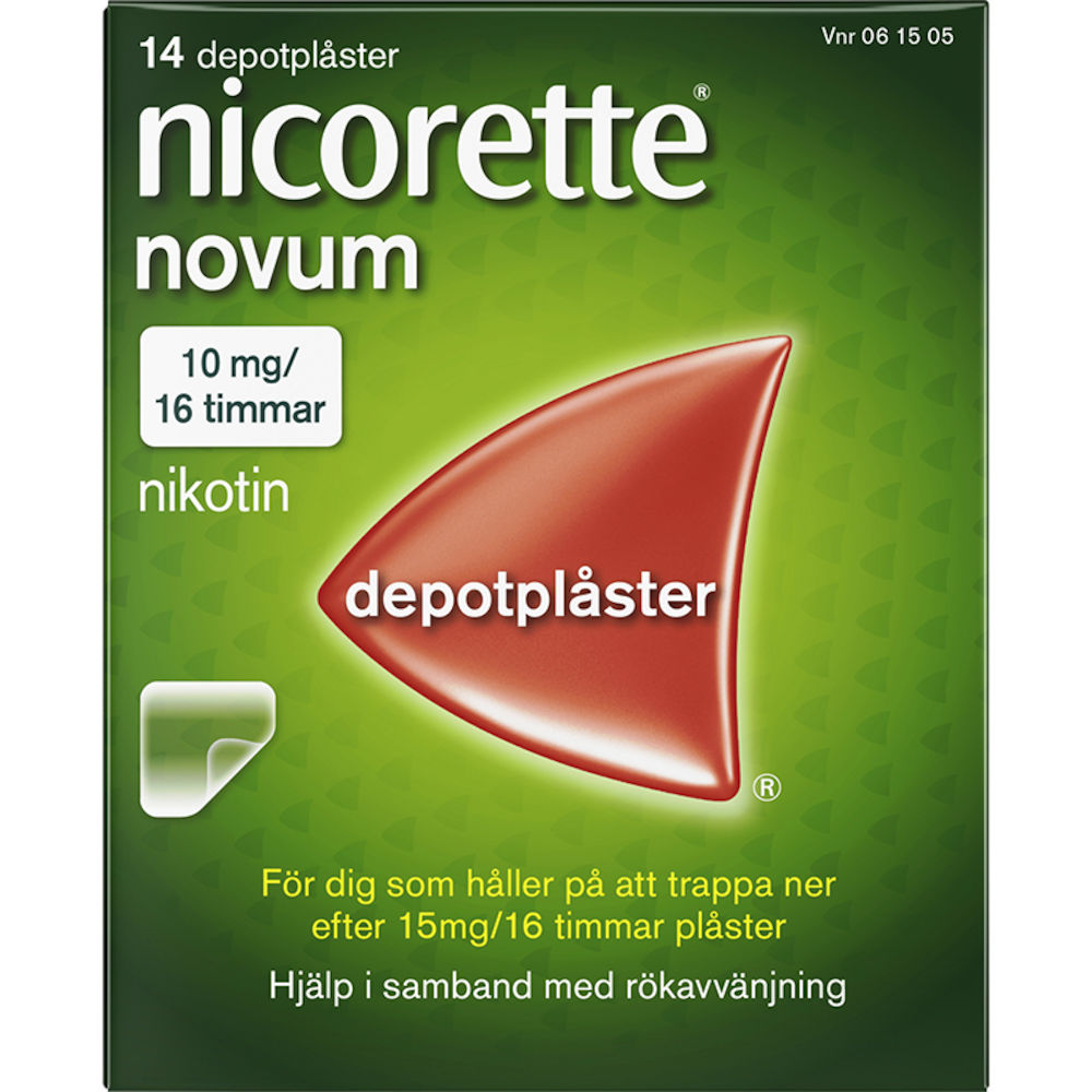 Nicorette Novum Depotplåster 10mg/16timmar Påse, 14x1plåster