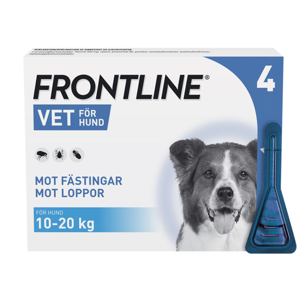 Frontline Vet. Spot-on lösning för hund 10-20 100 mg/ml 4 x 1,34 - Hjärtat