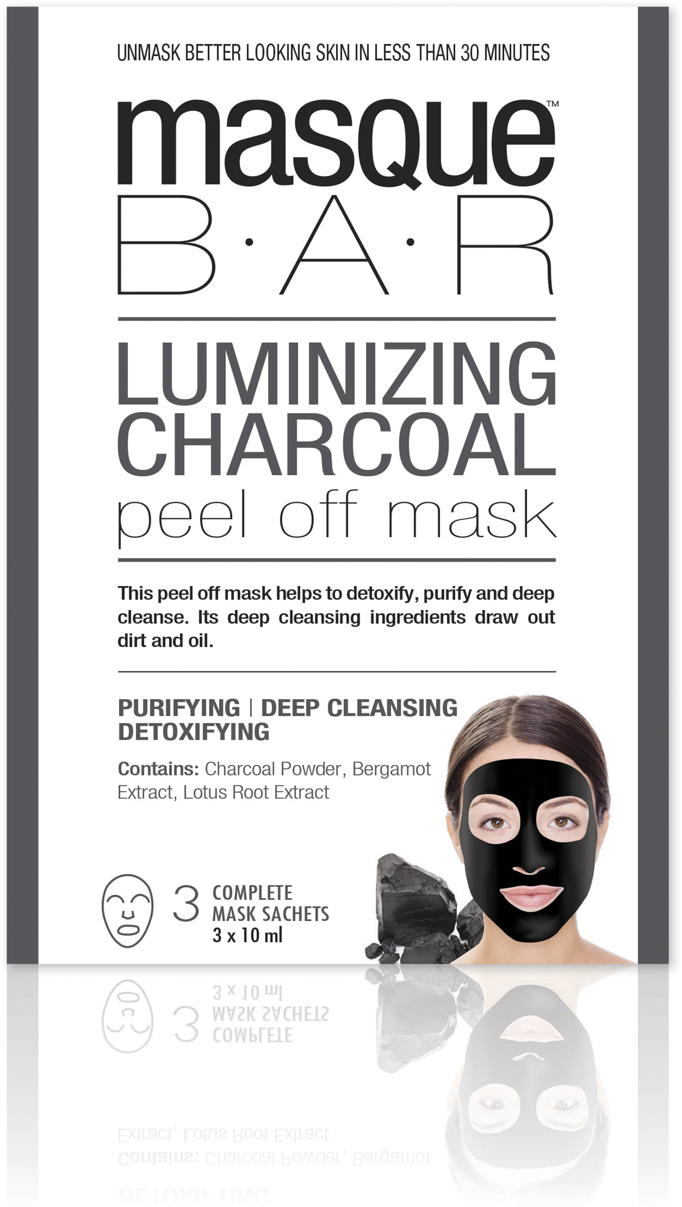 Masque Bar Luminizing Charcoal Peel Off Mask 3x10 Ml Apotek Hjartat